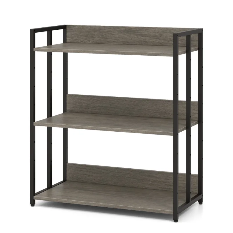 Costway Estantería Industrial de 3 Niveles con Dispositivo Antivuelco Estantes Ajustables y Marco de Metal para Cocina 70 x 35 x 81 cm