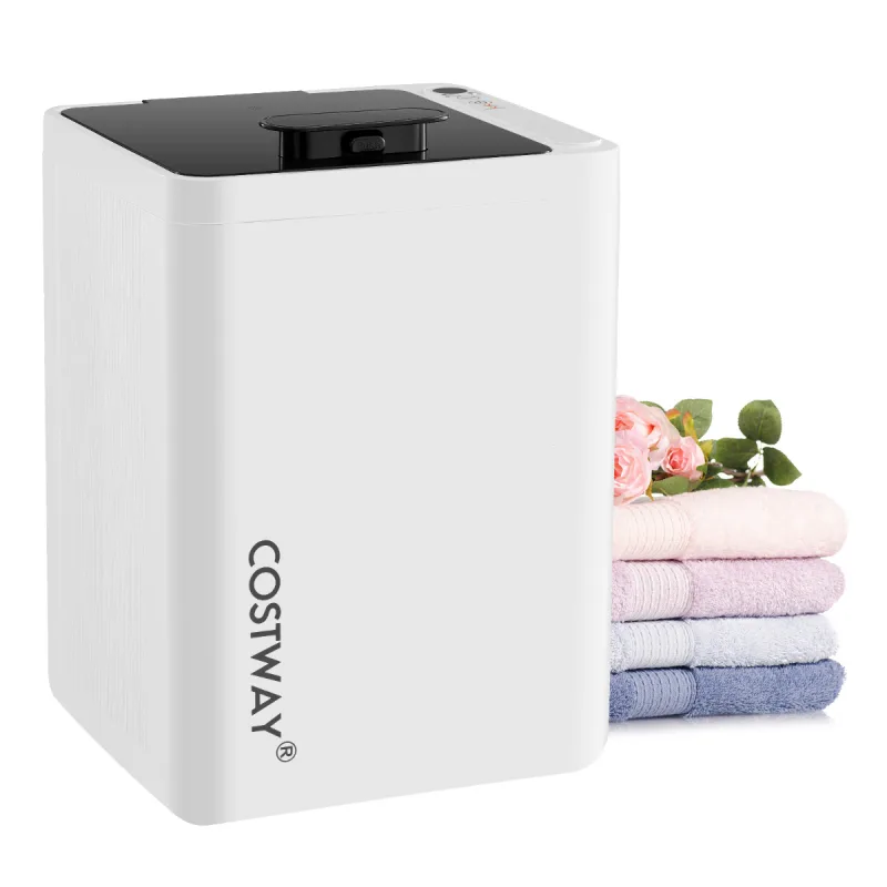 Costway Calentador de Toallas Cubeta de Calentador de Toallas de Lujo con Apagado Automático Temporizador y Pantalla LED 23L SPA 114 x 178 cm Blanco