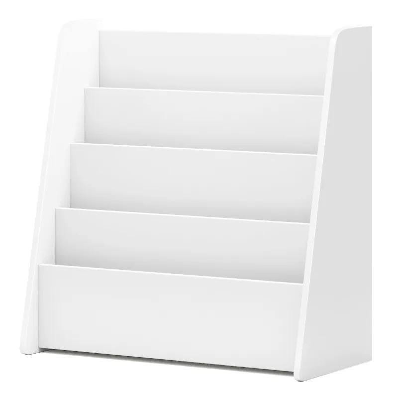 Costway Estantería Infantil de 4 Niveles Librería Frontal para Niños con Compartimentos Organizador de Revistas para Dormitorio Infantil