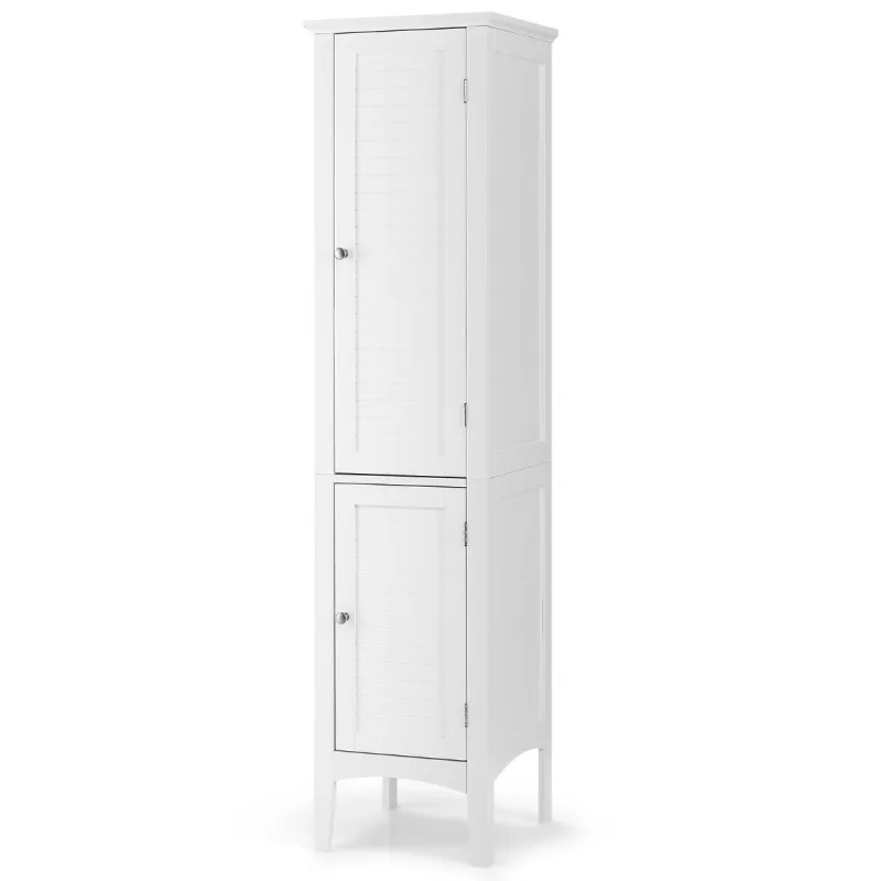 Costway Armario Alto de Baño con 5 Niveles de Almacenamiento Gabinete Independiente Organizador Estrecho para Cocina 37 x 37 x 160 cm