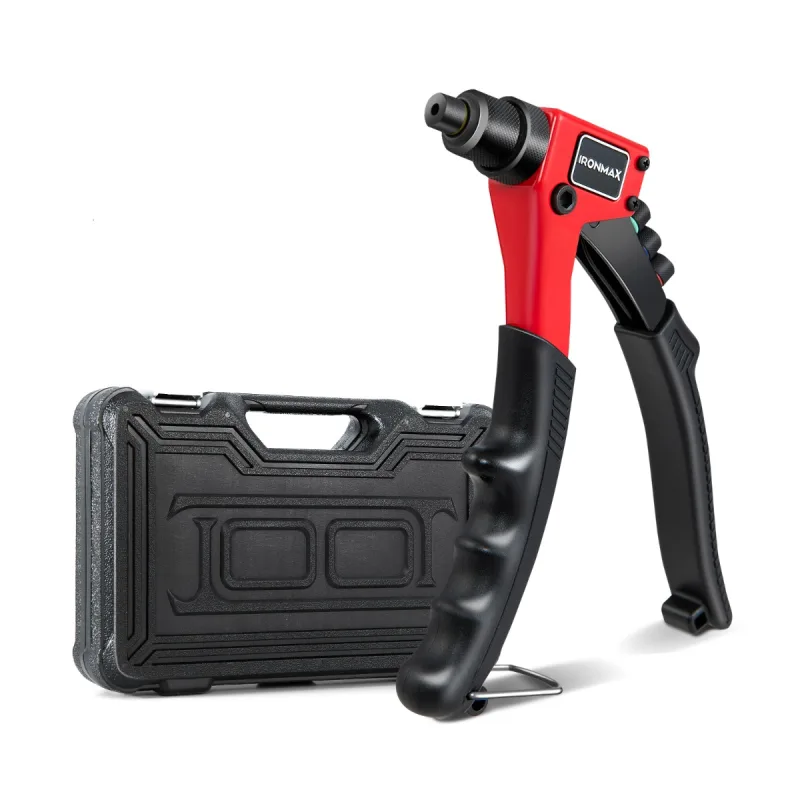 Costway Remachadora Manual de 200 Piezas Pistola de Remaches con 4 Tamaños de 2,4/3,2/4/4,8 mm Kit de Herramientas para Remaches a Presión