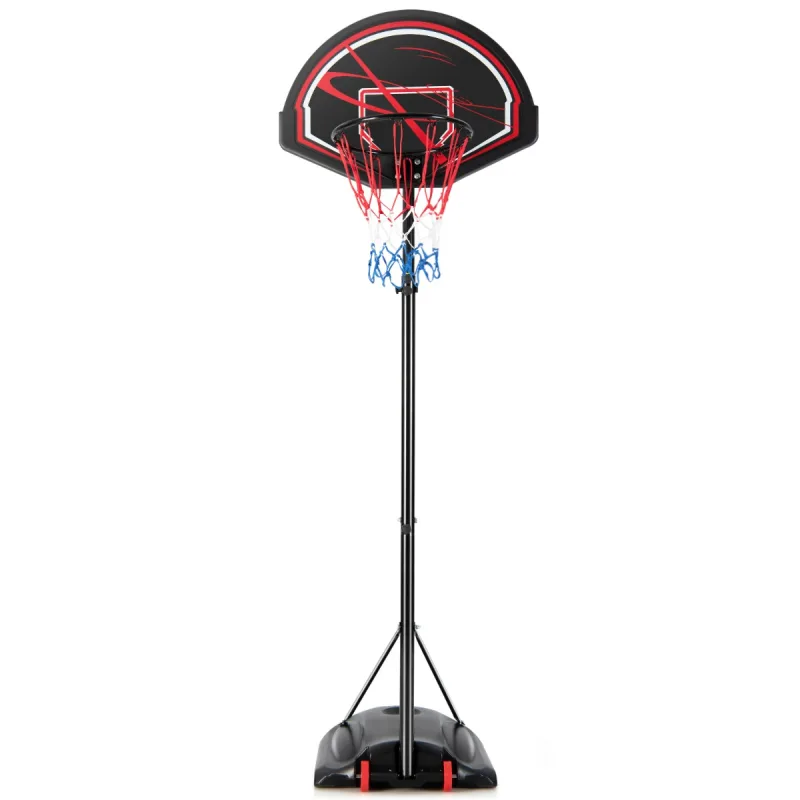 Costway Soporte de Baloncesto Ajustable 1,3-3,05 m Móvil con Ruedas Base Rellenable para Niños y Adultos Negro