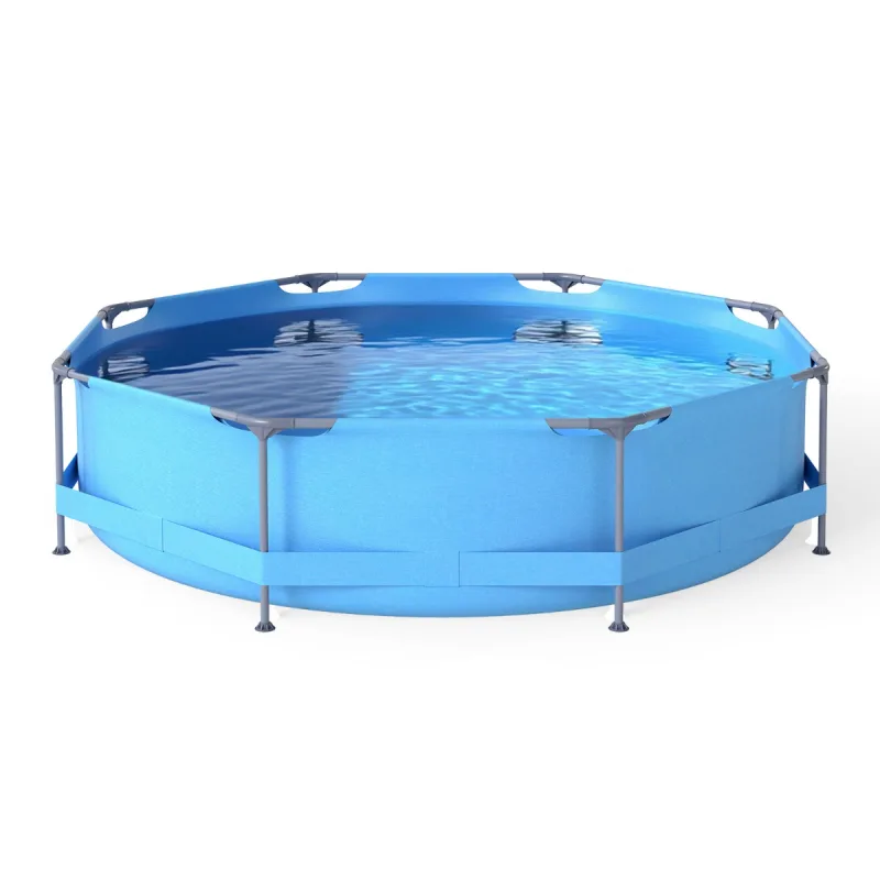 Costway Piscina Elevada Redonda con Estructura Metálica y Bomba de Filtro Capacidad de 4383 L para Jardín 306 x 306 x 79 cm Azul