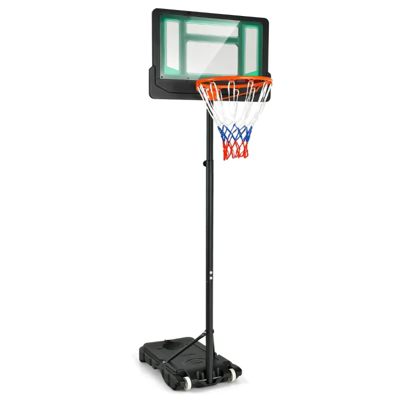 Costway Aro de Baloncesto Infantil con Altura Ajustable de 132-250 cm Juguete Resistente a la Intemperie