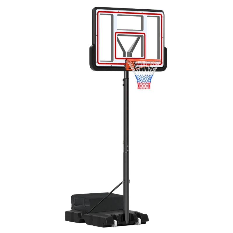 Costway Aro de Baloncesto Portátil Sistema de Meta Interior de Baloncesto Ajustable de 225-305 CM para Exteriores con Tablero para Niños Adultos