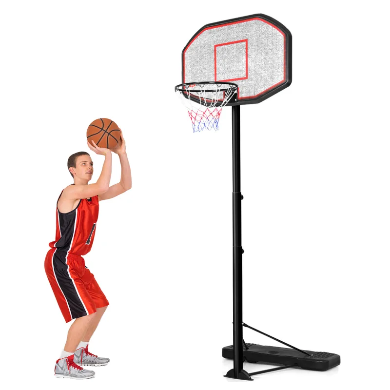Costway Canasta de Baloncesto con Soporte Ajustable en Altura Ruedas Móviles 220-305 cm