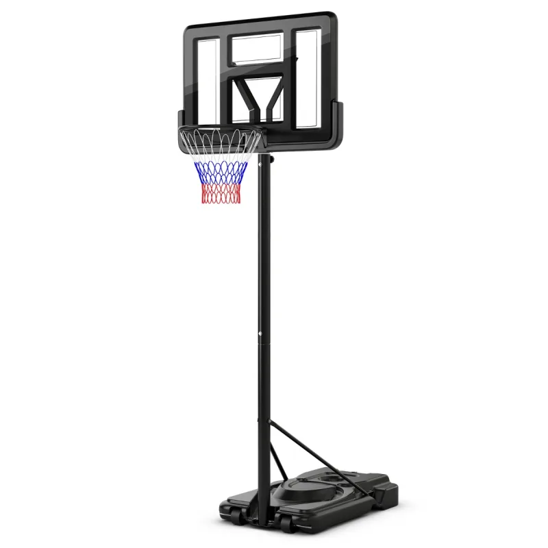 Costway Aro de Baloncesto de 12 Niveles de 232-305 cm para Adultos con Ruedas Tablero Irrompible para Gimnasio Hogar Patio Trasero Entrada