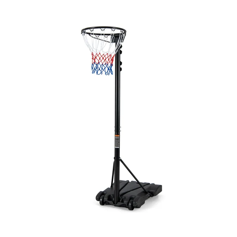 Costway Soporte Portátil para Aro de Baloncesto Sistema de Portería de Baloncesto de Altura Ajustable con Base Rellenable 2 Ruedas Lisas Negro