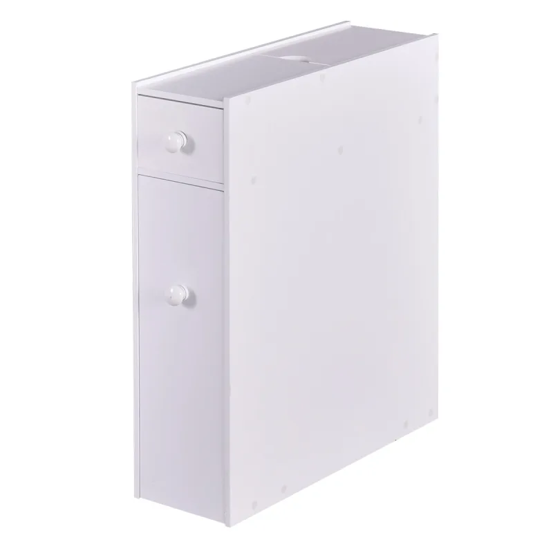 Costway Armario de Baño Gabinete de Almacenamiento 2 Cajones Albornoz Blanco 16 x 48,5 x 58 cm