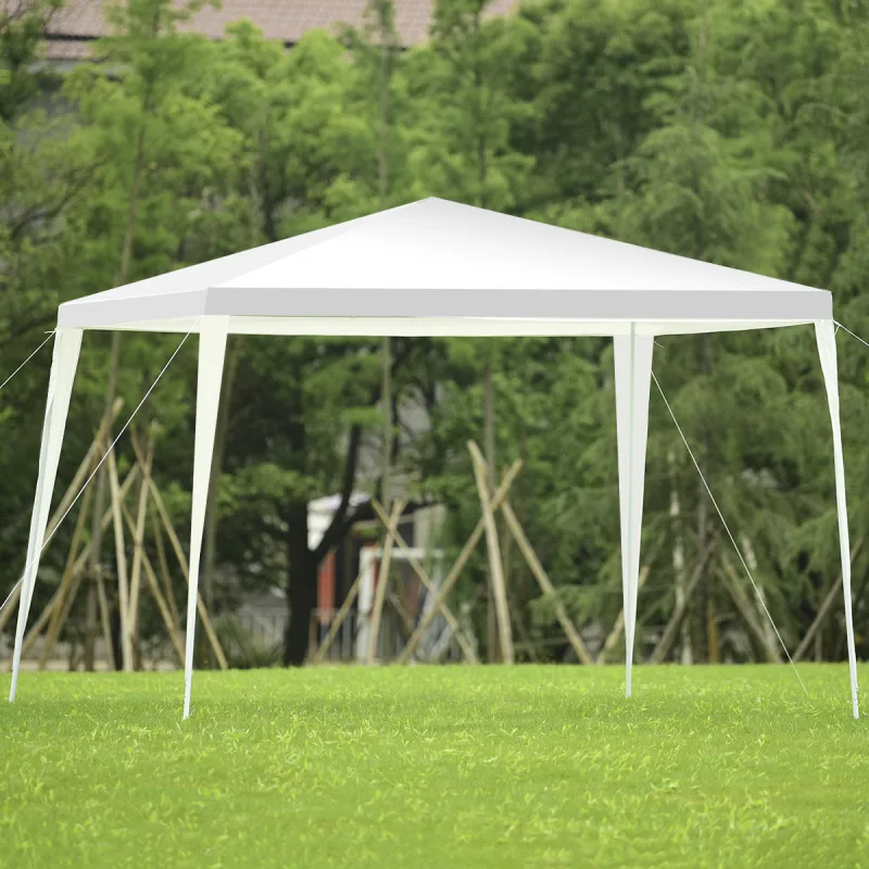 Costway Carpa para Exteriores de 3 x 3 m Carpa Resistente con Dosel Patas de Tocador Estacas Cuerdas de Viento para Trasero Jardín Playa Blanco