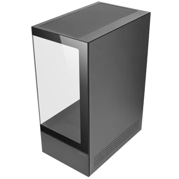 Mars Gaming MC-XO, Caja Gaming ATX, Doble Cristal Templado Continuo, Ventilador FRGB 120mm, Sistema de Refrigeración SIDECOOL, Semitorre PC con Diseño de Doble Cámara, Amplia Capacidad Interna, Negro