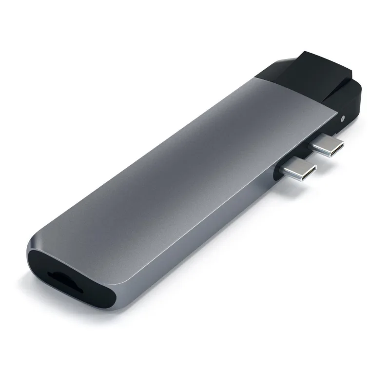 SATECHI Adaptador Pro Hub Tipo-C con Ethernet, 4K HDMI, USB-C PD, USB 3.0, Ranura para Tarjetas Micro SD - para M2/ M1 MacBook Pro/Air (Gris Espacial)