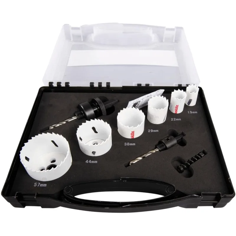 Makita Kit de Sierra de Corona D-47117 (6 piezas), herramienta profesional para cortes precisos, diseño optimizado, alta resistencia, compatibilidad con múltiples dispositivos, color negro