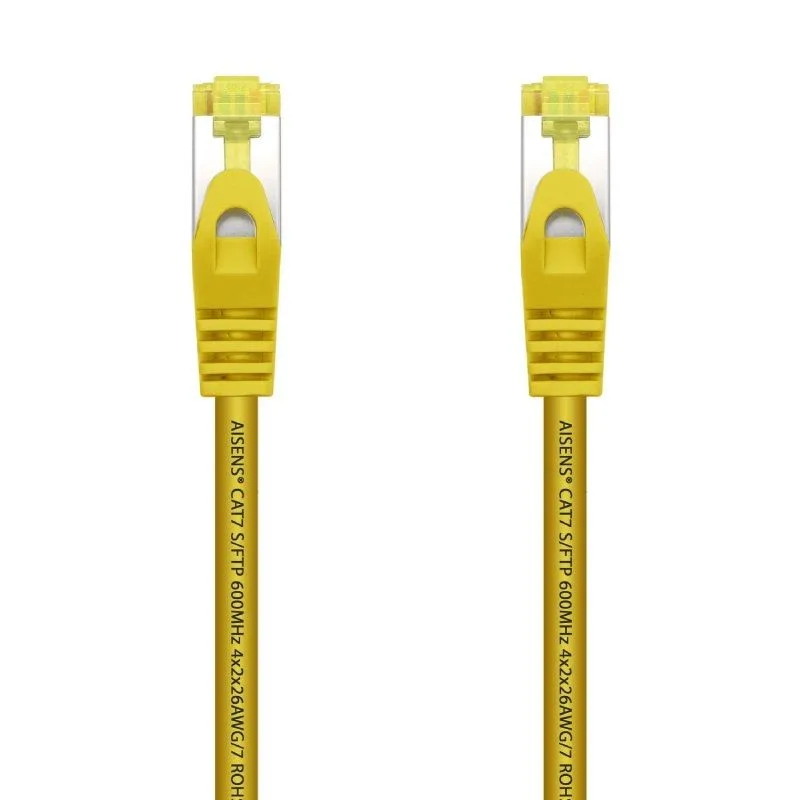AISENS A146-0472 Cable de red latiguillo RJ45 LSZH Cat.7 600 MHz S/FTP PIMF AWG26, amarillo, 25cm