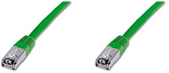 DIGITUS CAT 5e SF-UTP Patch Cable, 1m, Network LAN DSL Ethernet Cable, PVC, AWG 26/7, Verde