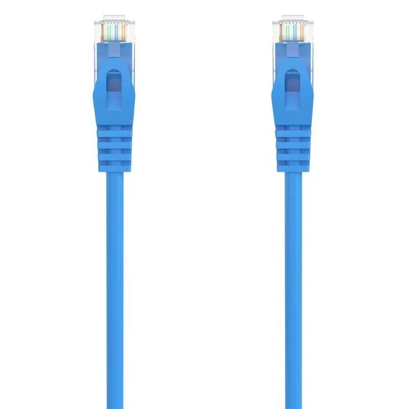 AISENS Cable de Red Latiguillo RJ45 LSZH Cat.6A 500 Mhz UTP AWG24, Azul, 1.0M