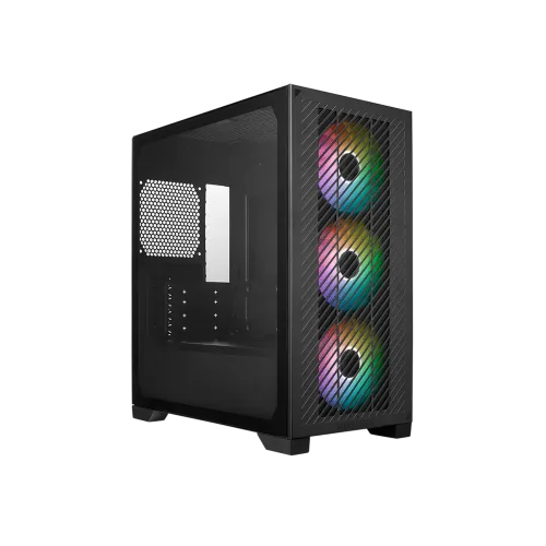 Cooler Master Elite 301 - Minitorre (Micro-ATX, ITX), 3 Ventiladores de Entrada ARGB 120mm (1200 RPM), Admite Radiador de hasta 280mm o GPU de 365mm, Cubierta de PSU Ventilada, USB 3.2 Gen1 Tipo-C