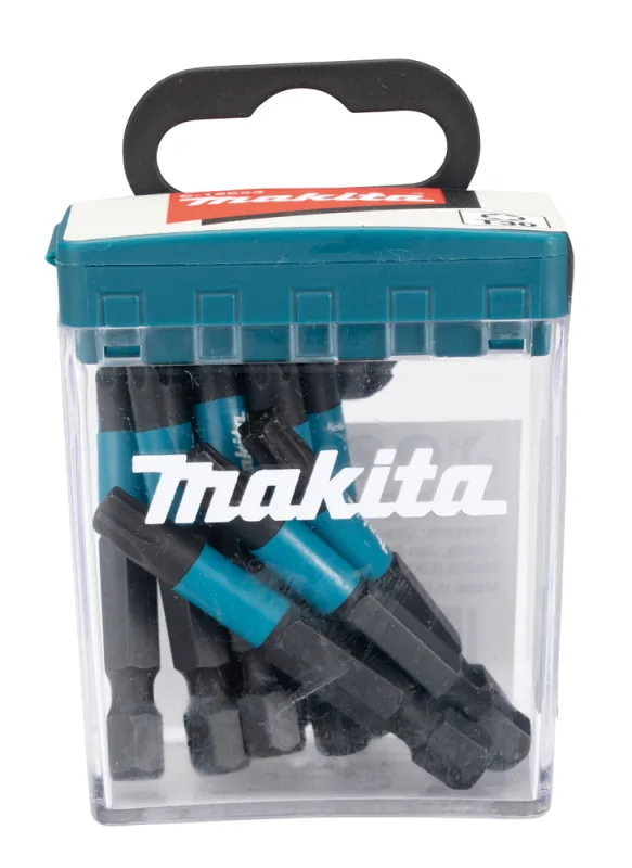 Juego de puntas T30 de impacto negro Makita E-12675, puntas de atornillar, ideal para tornillos de alto torque, con caja abatible E-Form, longitud 50 mm, 10 piezas