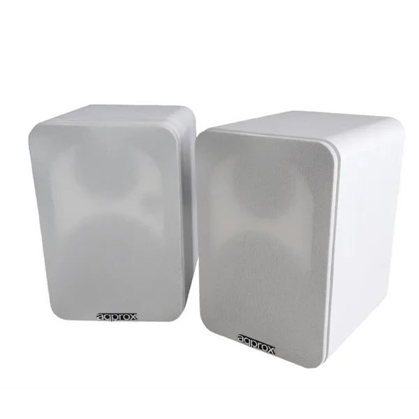 APPROX - Altavoces AUTOAMPLIFICADOS APPSPK02 - Caja Madera - 60W RMS(30W+30W) - Bluetooth - RCA - COAXIAL - OPTICA - USB - Mando A Distancia (Blanco)