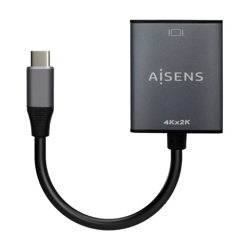 AISENS - A109-0685 - Conversor Aluminio USB-C a HDMI 4K@30Hz, USB-C/M-HDMI/H, Gris, 15Cm