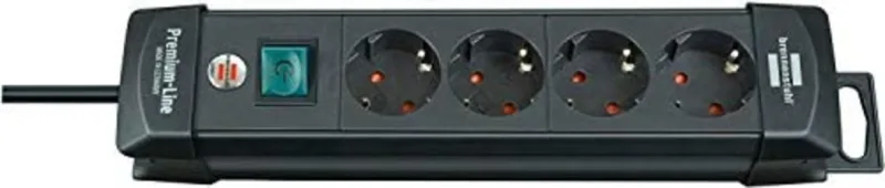 Brennenstuhl 1951140100 base múltiple 1,8 m 4 salidas AC Interior Negro