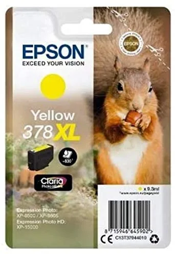 Epson Squirrel Singlepack Yellow 378XL Claria Photo HD Ink