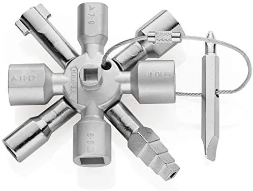 Knipex TwinKey® Llaves para armarios de control para armarios y sistemas de paso estándar 92 mm 00 11 01, Multicolor