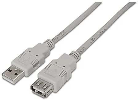 AISENS A101-0014 - Cable Extensión USB 2.0 (3 m para prolongar un Cable USB 2.0, Apto para Juegos de Consola/Cámaras Digitales/Cámara Web/impresoras/Ratón) Color Beige