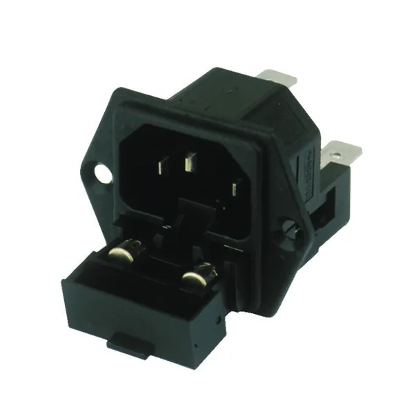 Base de conexión IEC 320 + portafusible de color negro Electro Dh 31.207 8430552027927