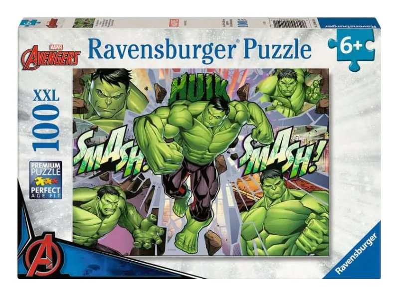 Ravensburger - Puzzles XXL Marvel Hulk | Puzzle 6 Años O Más | Regalo Niño 6 Años O Más De 100 Piezas | Rompecabezas Niños De 36 X 49 Cm | Ravensburger Puzzle