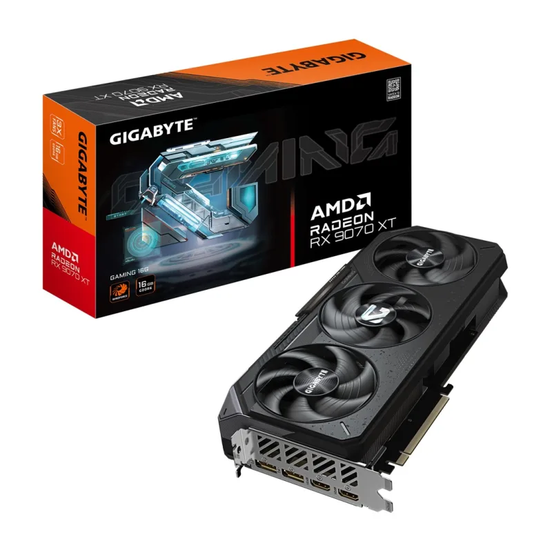 GIGABYTE Radeon RX 9070 XT GAMING 16G Tarjeta gráfica - 16 GB GDDR6, 256 bits, PCI-E 5.0, Frecuencia del núcleo 2970 MHz, 2 x DisplayPort 2.1a, 2 x HDMI 2.1b, GV-R9070XTGAMING-16GD