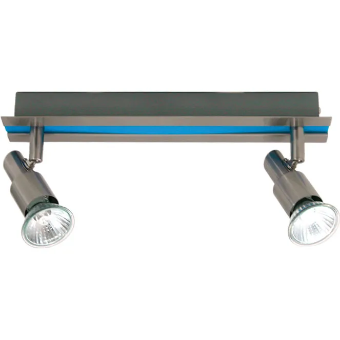 Aplique gabriel 2xgu10 l.30xan.6xal.11cm azul/niquel