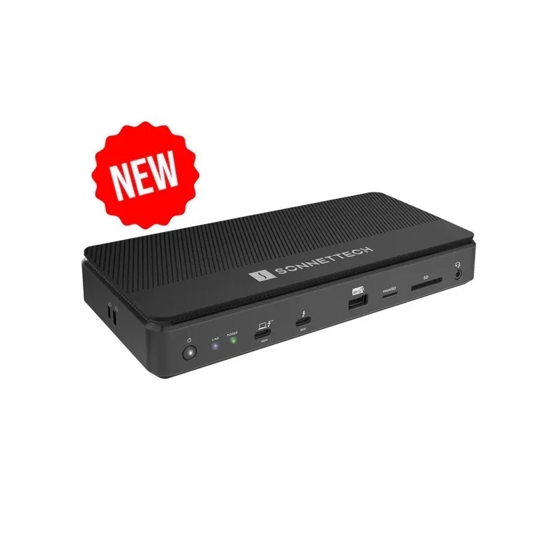Sonnet Echo 13 Thunderbolt 5 [1 TB] SSD Dock-AlmacenamientoNVMe 6000MB/sintegrado, 4 Puertos Thunderbolt 5, 4 USB-A, 2.5Gb Ethernet, Pantalla 8K-Mac,Windows, Chromebook, iPad Pro