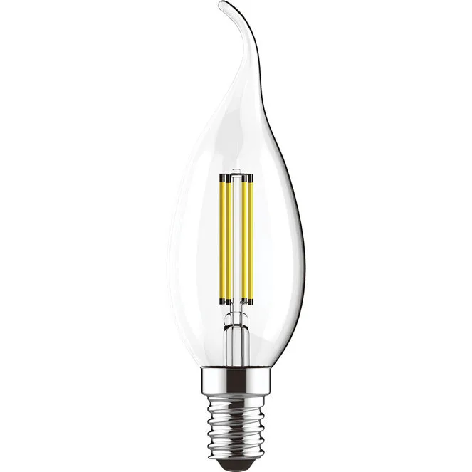 Bombilla e14 (fino) vela pico value classic led 4w 2700k 400lm -a++
